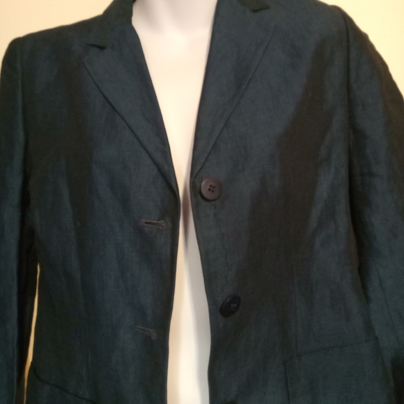 🛍️ BUNDLE ONLY 🛍️Petite Sophisticate Iridescent Blue Blazer - Picture 4 of 10